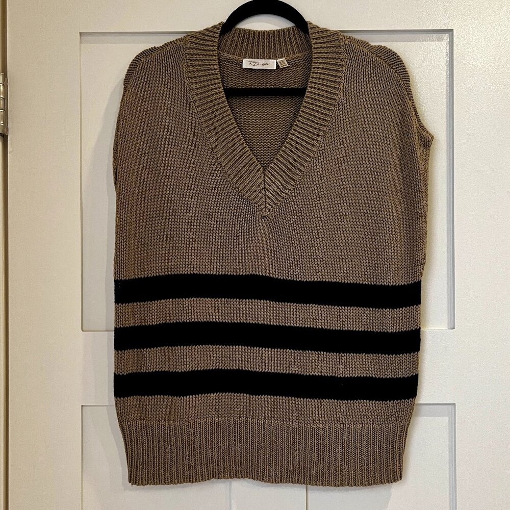 NWT Kylie striped vest from Evereve Size XS color Brown with Black Stripe